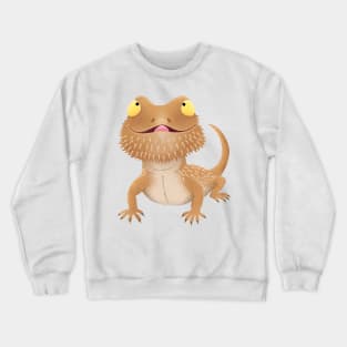 Cute funny bearded dragon lizard cartoon Crewneck Sweatshirt